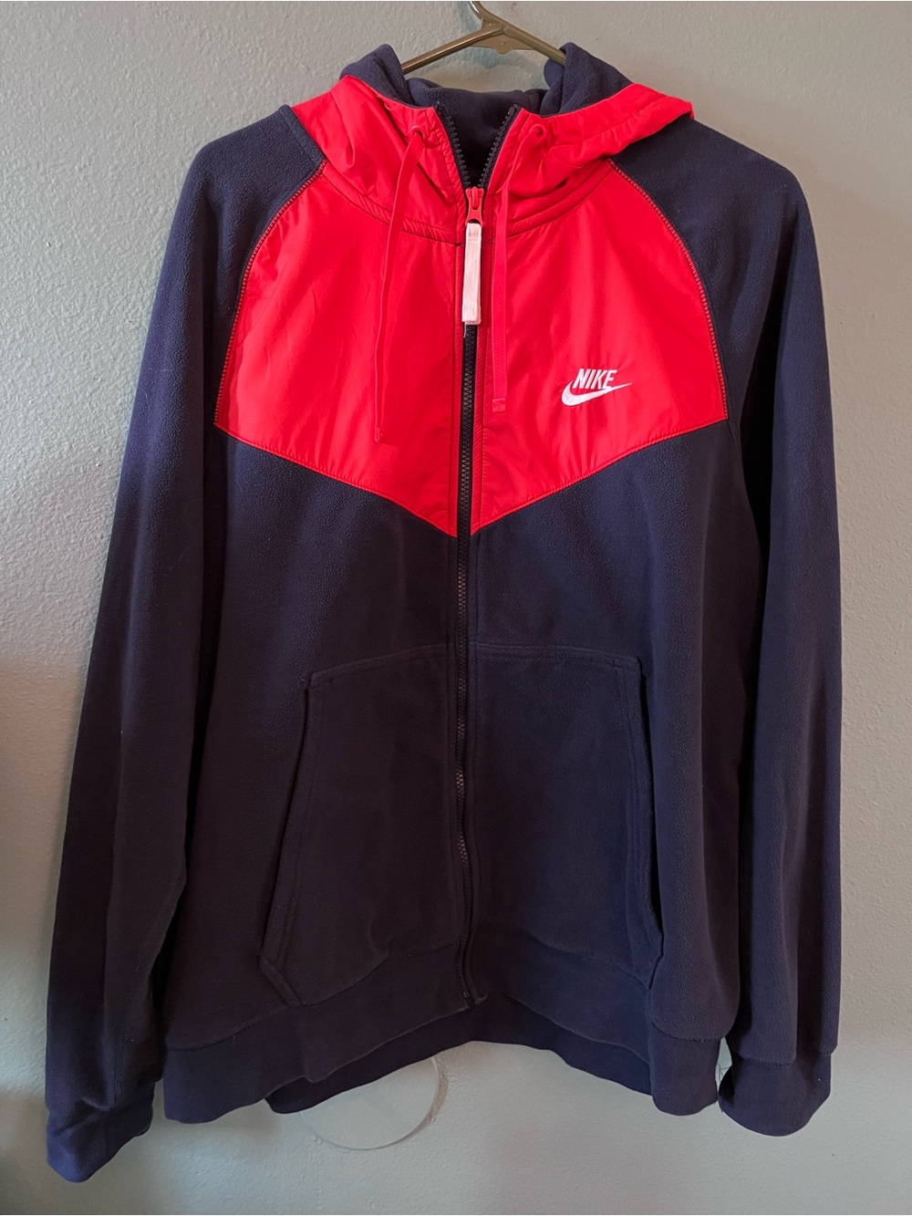 Nike Orange and Navy Hooded Zip Jacket